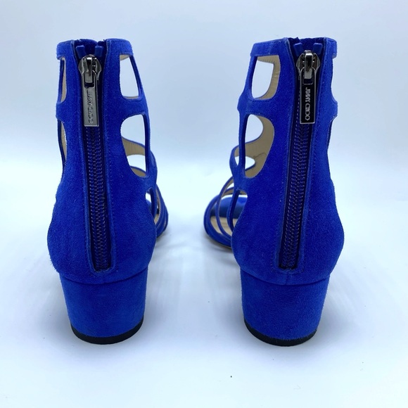 Jimmy Choo size 8 /38 Ren Cobalt Blue Suede Gladiator Sandal EUC - Picture 9 of 11